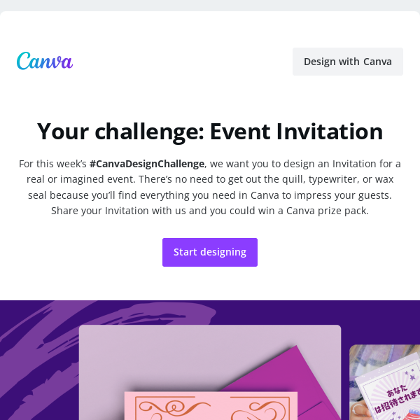 You’re cordially invited to this #CanvaDesignChallenge 💌