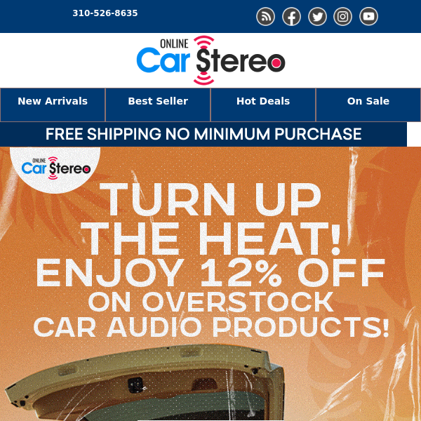 Turn Up the Heat 🔥 Enjoy 12% OFF on Overstock Car Audio Products!