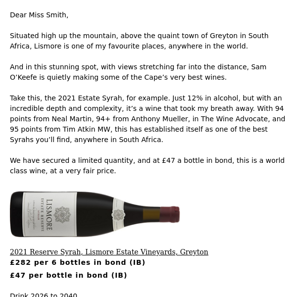 A high-scoring South African Syrah that challenges the world’s best