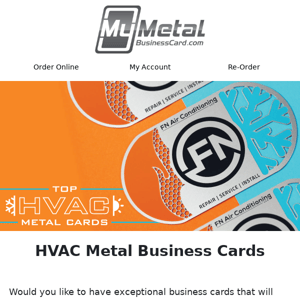 Inspiration: Top Metal HVAC Business Cards! ❄️🔥