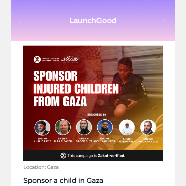 🇵🇸 Sponsor an injured child in Gaza