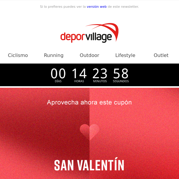 San Valentín: CUPÓN 7% EXTRA ❤️ Depor Village