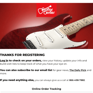 Thanks for joining us at Guitar Center