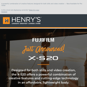 NEW from Fujifilm: The latest addition to the X Series