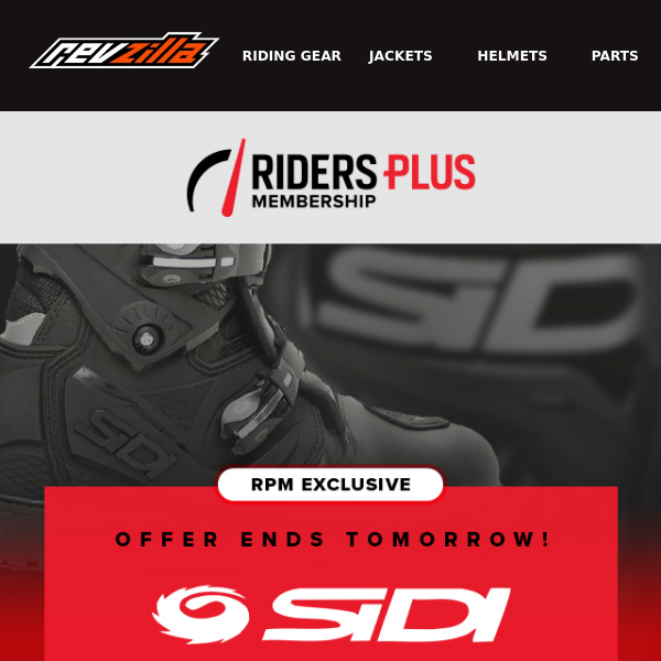 Offer Ends Tomorrow! 25% Off Sidi–RPM Exclusive