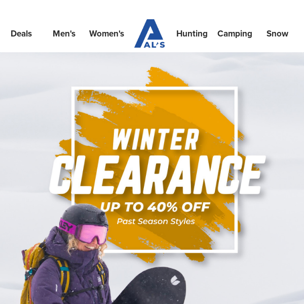 WINTER CLEARANCE ⚡ UP TO 40% OFF!
