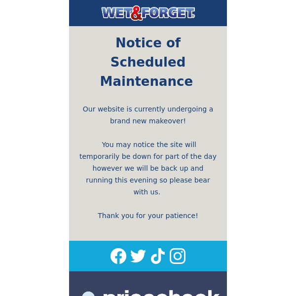 Notice Of Scheduled Maintenance