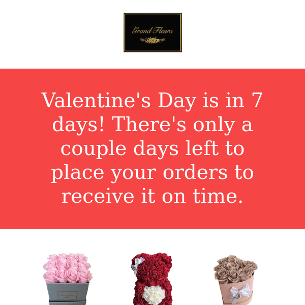 ❤️ Valentine's Day is in 7 days! New large arrangements added.