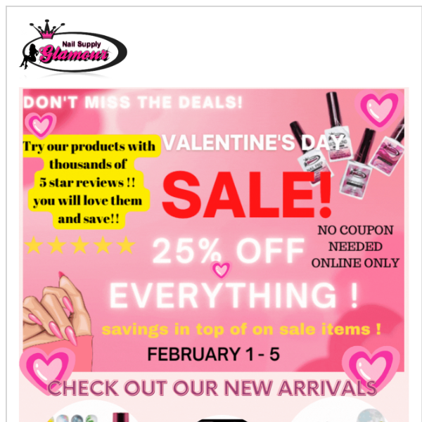 SALE ON EVERYTHING ! 25% OFF ! NAIL SUPPLY