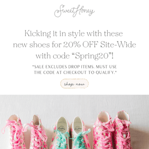 Step into some new style with the cutest shoes 🤩 20% OFF with code Spring20