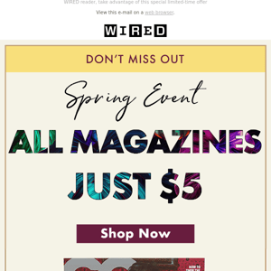 Spring Sale! Subscribe for Only $5