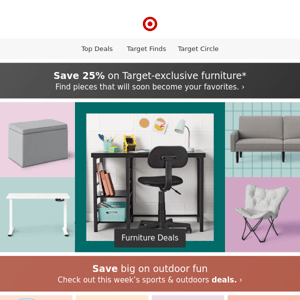 25% off Target-exclusive furniture 🛋