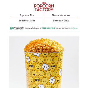 Two days only - 30% off popcorn tins.