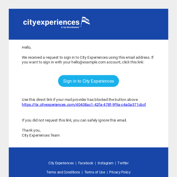 Sign in to City Experiences