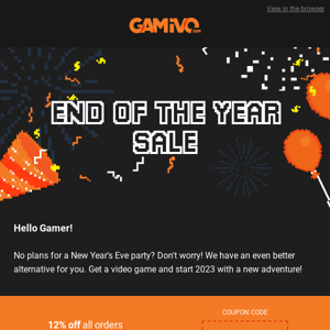 Get 12% off and start the New Year with a new video game!