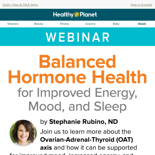 Live Webinar Today | Balanced Hormone Health for Improved Energy, Mood, and Sleep