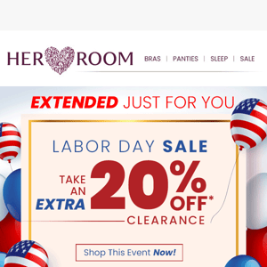 Labor Day Sale ➡️ E-X-T-E-N-D-E-D | Extra 20% Off Clearance