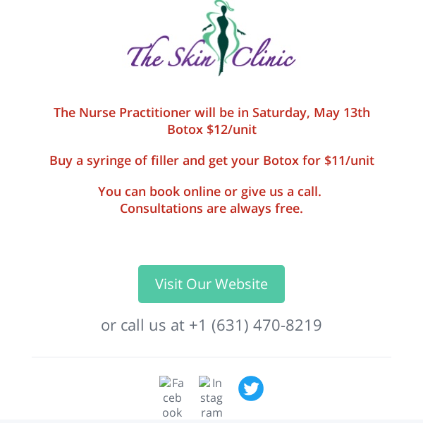 Botox and Filler Saturday May 13th 😍💚💜