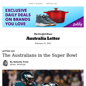 Australia Letter: The Australians in the Super Bowl