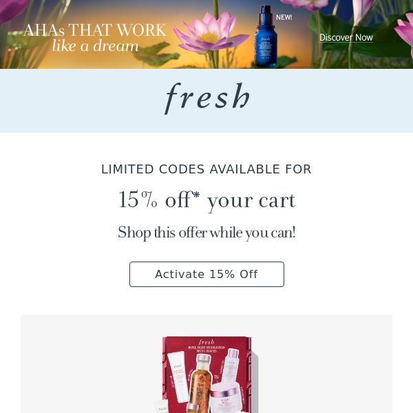 Re: Your cart + 15% off