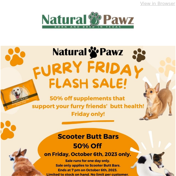 Furry Friday Sale - 50% off Scooter Butt Bars