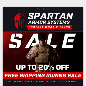 Body Armor & Tactical Gear: Up to 20% Off Sitewide!