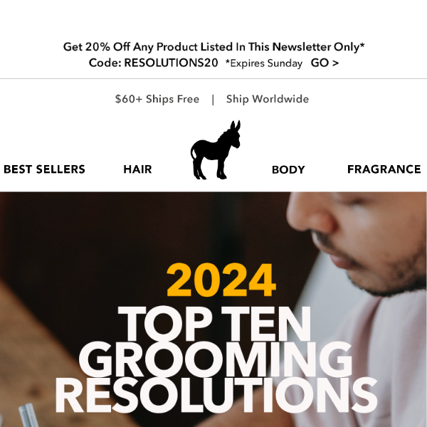 Top 10 Grooming Resolutions + 20% Off!