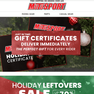 Heads Up: Final Hours for Free Overnight Delivery - MotoSport.com