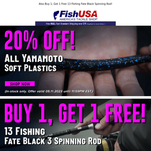 20% Off All Yamamoto Soft Baits is Ending Soon!