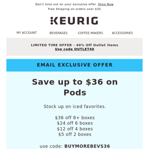 Save up to $36 on your pod restock