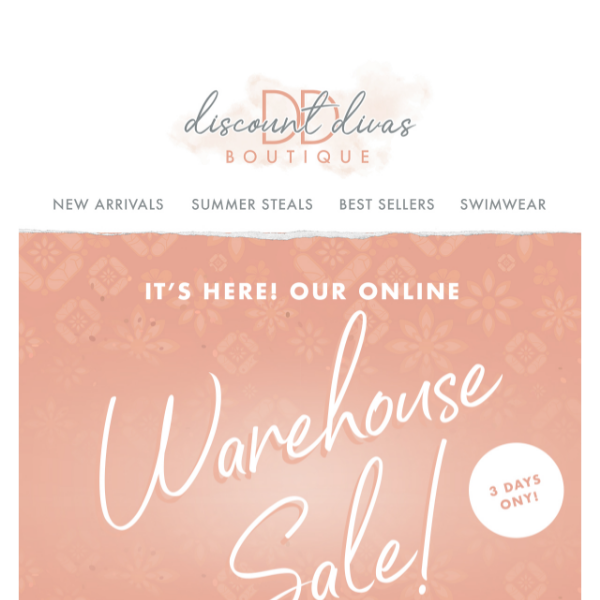 40% OFF! Online Warehouse Sale Starts Now!!