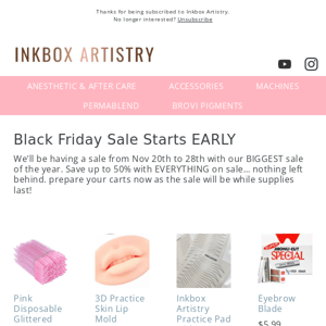 Inkbox Artistry Black Friday Sale: Nov 20-28th