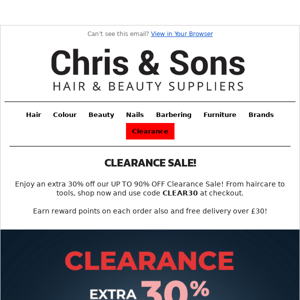 30% OFF Clearance Sale: Limited Time only!