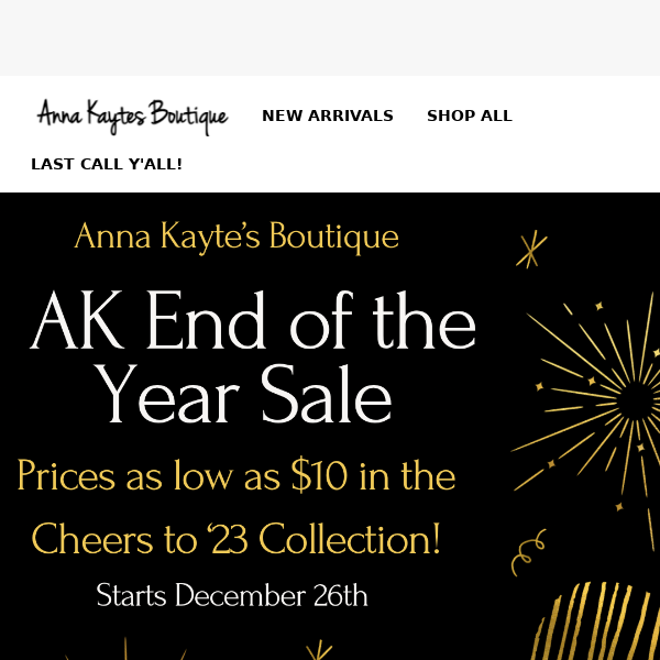BIGGEST SALE OF THE YEAR! 🎉