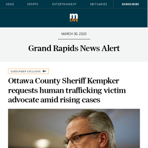 Ottawa County Sheriff Kempker requests human trafficking victim advocate amid rising cases