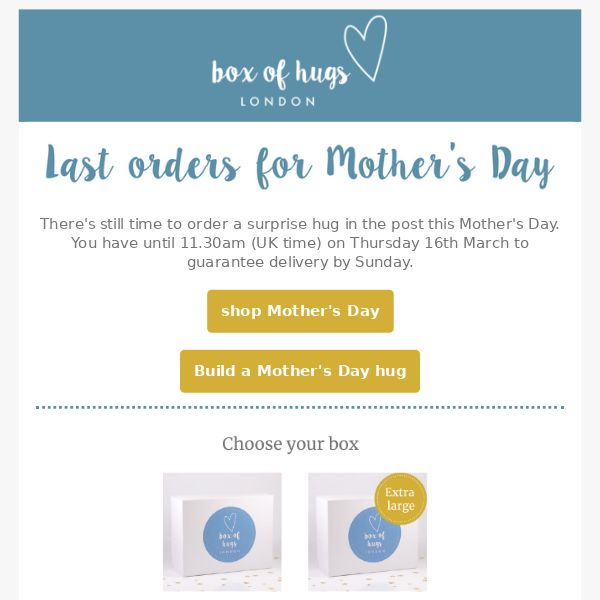 Last orders for Mother's Day!