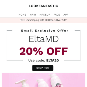 Email Only! 20% Off EltaMD