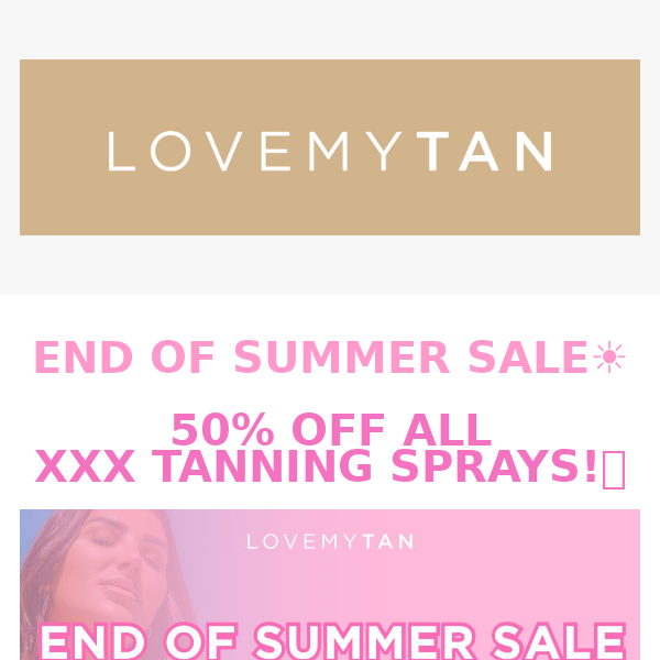 50% OFF TANNING SPRAYS!!❤️‍🔥