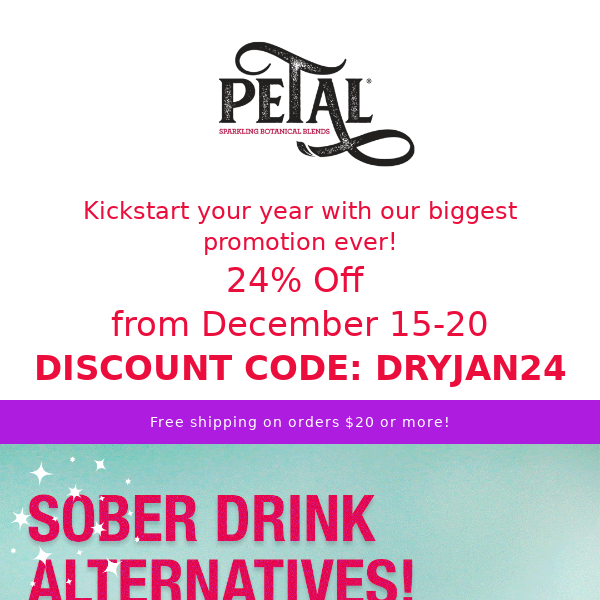 Kickstart your year with 24% off Sober Drinks.