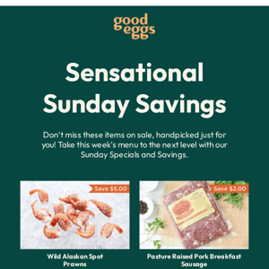 Sunday Specials and Savings