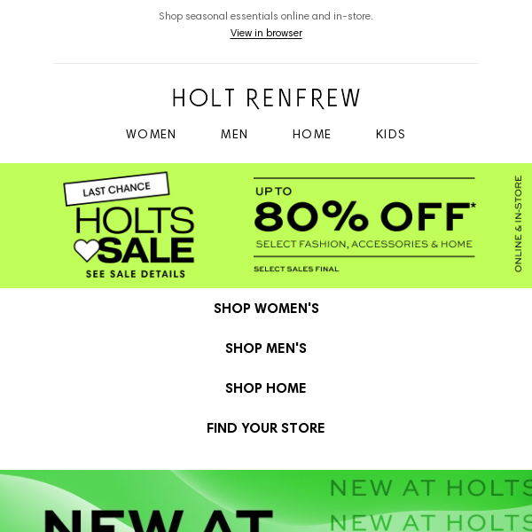 New at Holts | Brands to Know