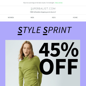 45% OFF your new faves | STYLE SPRINT ⭐💜