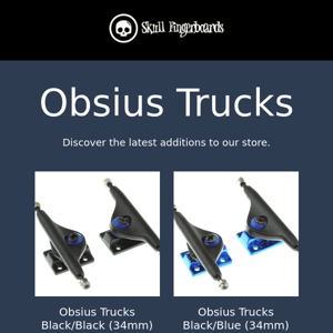 Obsius Pro Grade Fingerboard Trucks Now Stocked at www.skullfingerboards.com