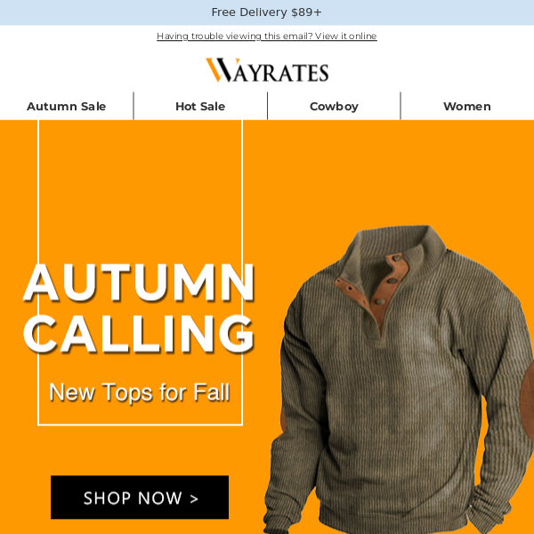 🍂 Fall into Style with Wayrates: Exclusive 25% off Site-Wide 🍂