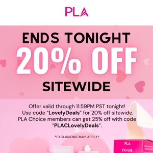 20% Off Sitewide Ends Tonight!⏳