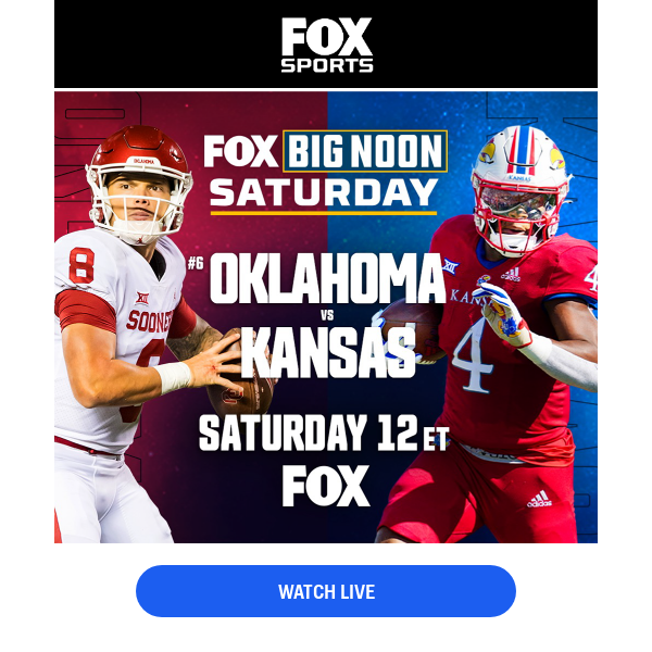 #6 Oklahoma v Kansas, World Series Game 2—all on FOX