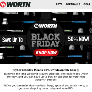 50% Off For Cyber Monday!