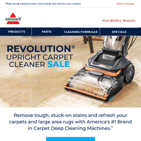 Up to $50 OFF select Revolution upright carpet cleaners