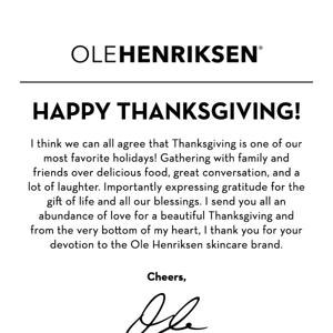 Ole’s wishing you a Happy Thanksgiving!