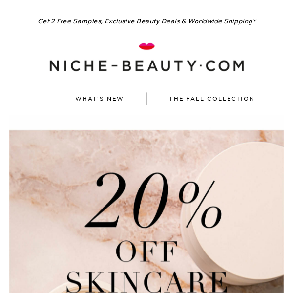 Get 20% off all Skincare.